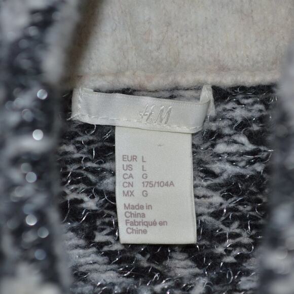 H&M Sweater Size Large White Black - Picture 3 of 4